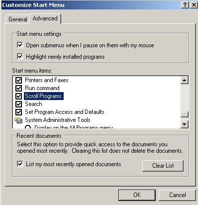 Customize Start Menu