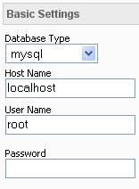 basic database connection settings